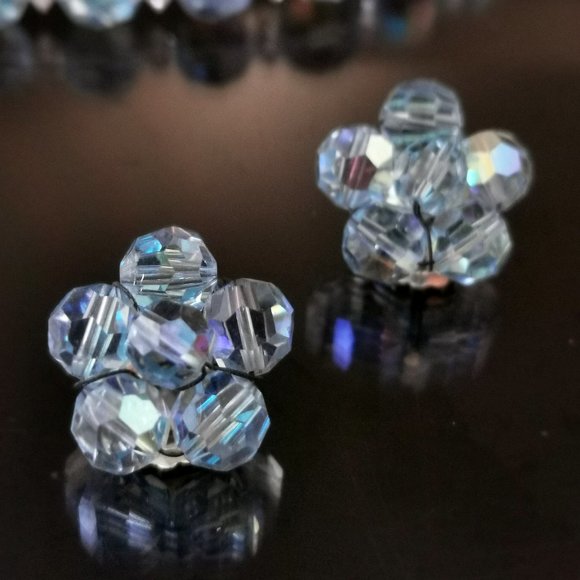 Vintage Coro AB Crystal Bead Necklace and Clip on Earrings - Picture 4 of 5